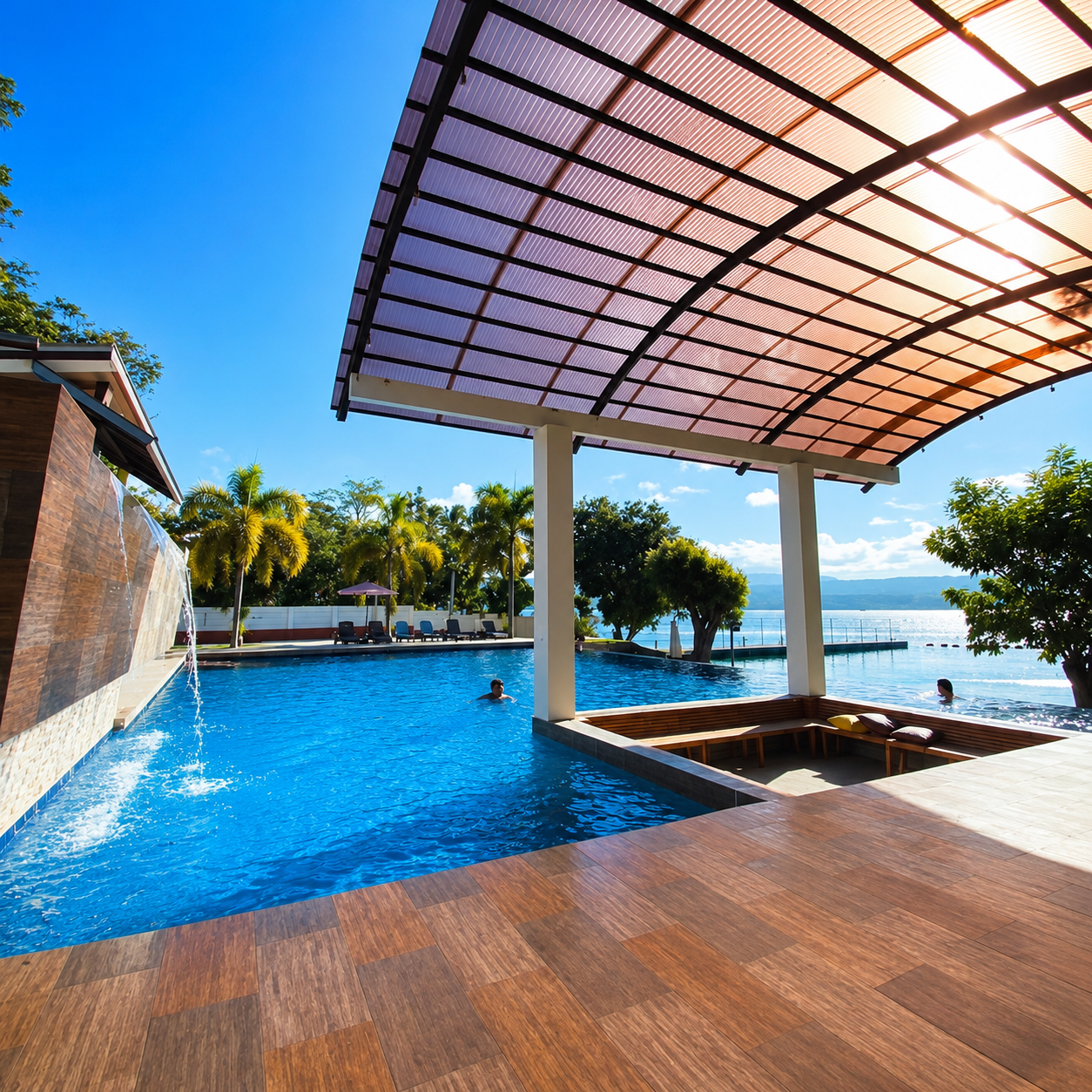 Pool and seaside at Andreas White House Beach Resort