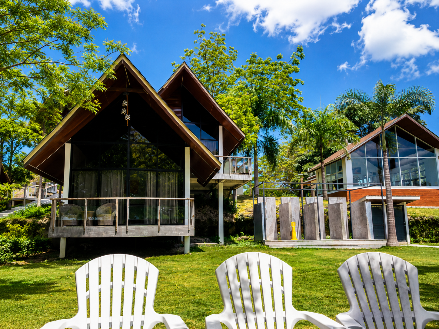 Tropical surroundings and accommodation at Andreas White House Beach Resort in Samal